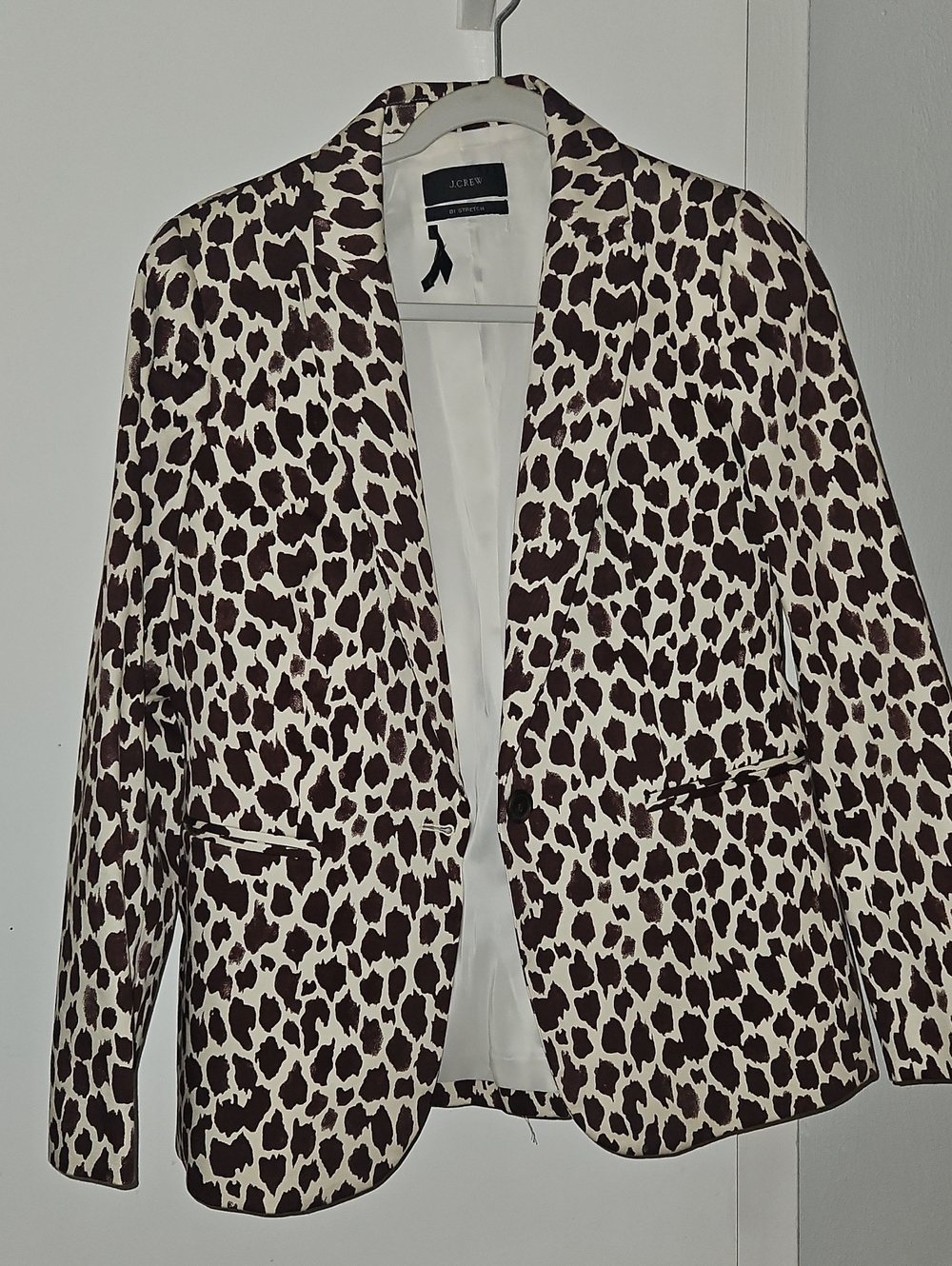 J. Crew Leopard Print Blazer in Cream and Brown